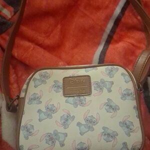 Loungefly Disney Cream and Brown Stitch Crossbody Bag